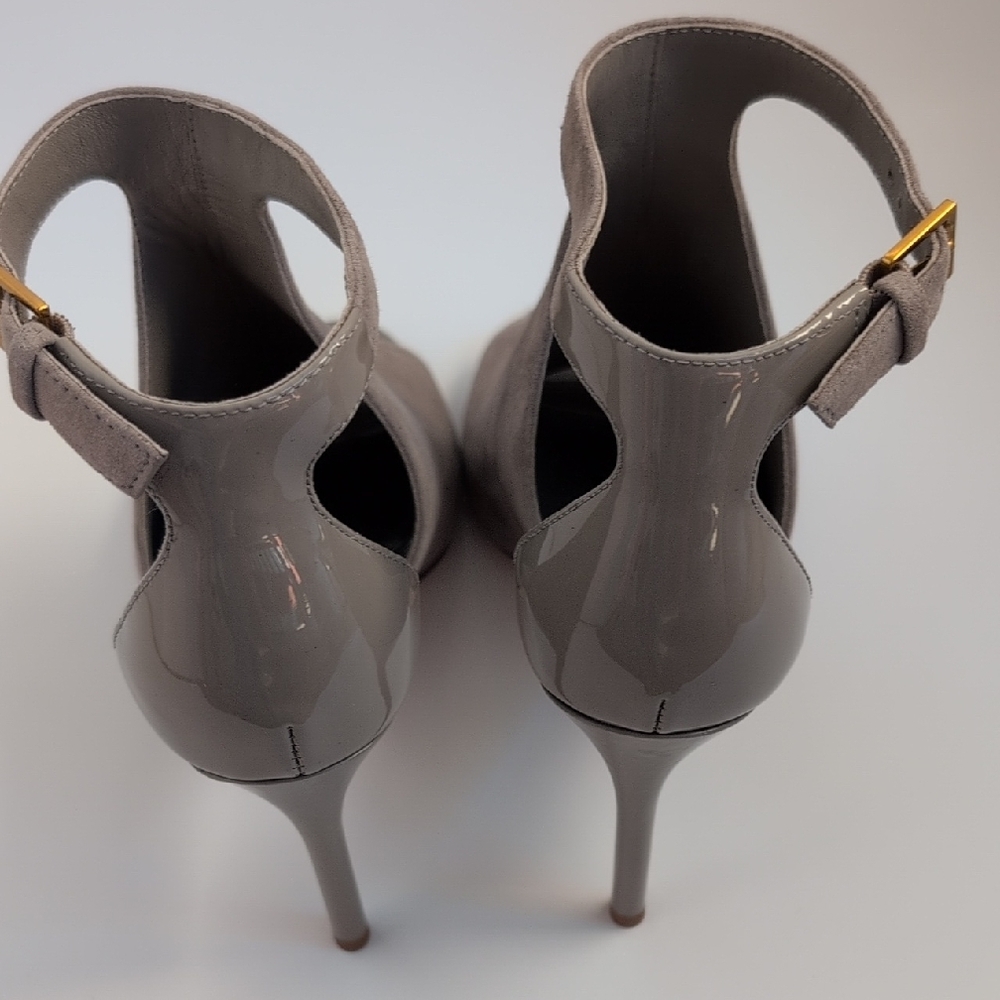 Tory Burch Gray Suede Ashton Bootie Heel Shoes size 5M - Picture 5 of 15